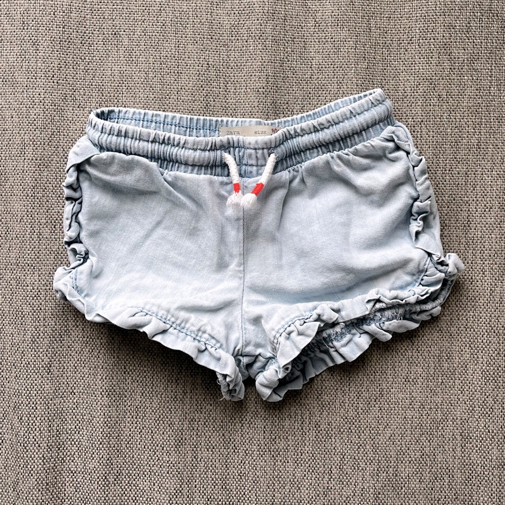 Zara frill soft jean short 9-12 months